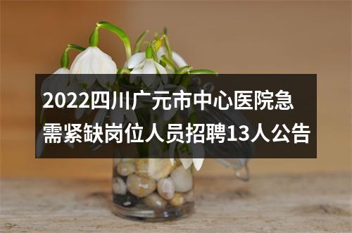 2022四川广元市中心医院急需紧缺岗位人员招聘13人公告 图片