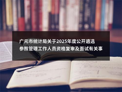 广元市统计局关于2025年度公开遴选参照管理工作人员资格复审及面试有关事项的公告 图片
